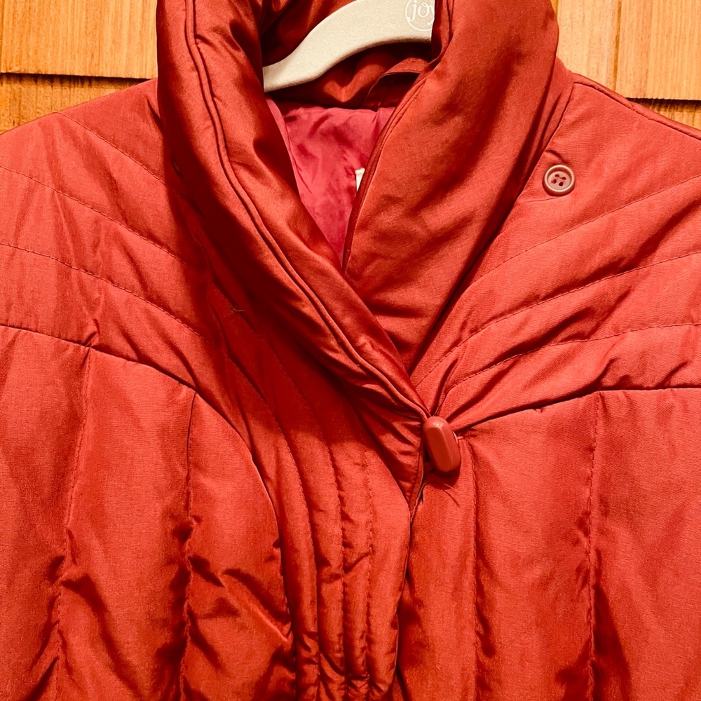 Women’s Burnt Orange Vintage Down Puffer Coat